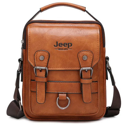 Jeep Buluo: Bolsa de Ombro Masculina Multi-função de Couro