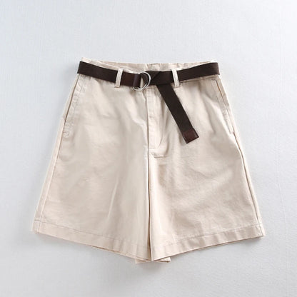 Jielur Chic: Shorts Casuais Femininos de Cintura Alta