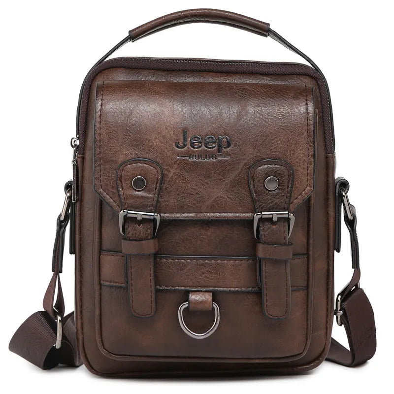 Jeep Buluo: Bolsa de Ombro Masculina Multi-função de Couro