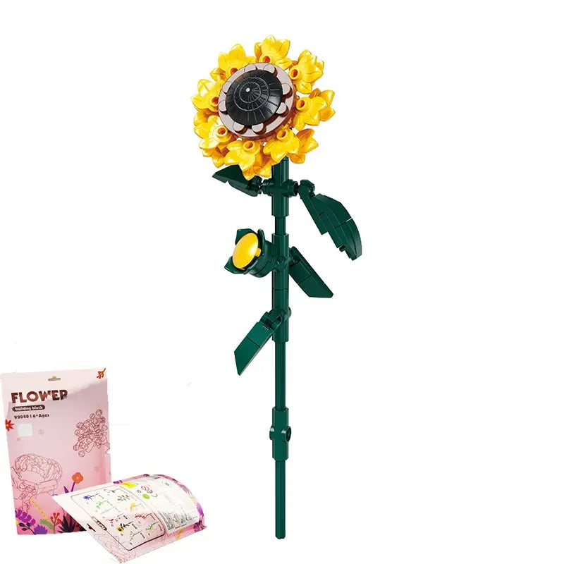 Sunflower Bloom: Buquê 3D DIY de Girassol e Flores