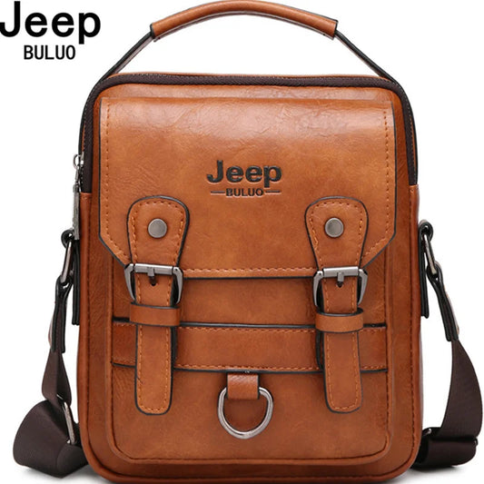 Jeep Buluo: Bolsa de Ombro Masculina Multi-função de Couro